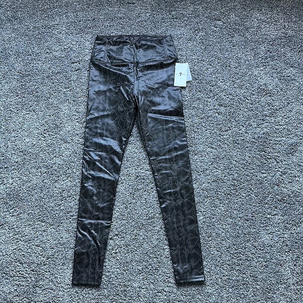 7 for all Mankind Snakeskin Print Pleather Leggings Pants NWT